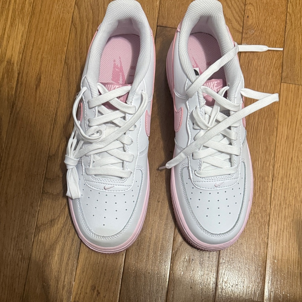 Nike Air Force 1 White and Pink Shoes